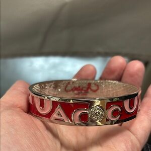 Coach Red and Silver Cuff Bracelet